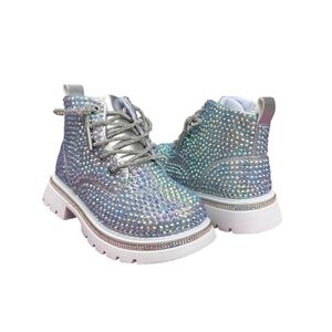Lola + The Boys Glitter Boots - Silver